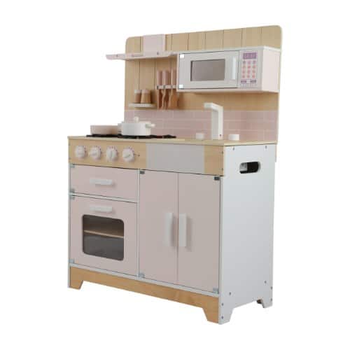 מטבח אלקטרוני ולנסיה ורוד מעץ לילדים | בית העץ