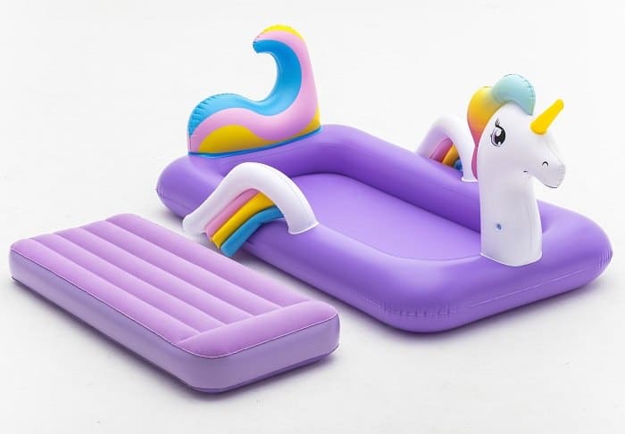 מיטה / מזרן מתנפח יחיד לילדים בעיצוב חד קרן