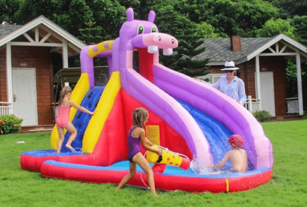 מתקן קפיצה מתנפח בינוני עם מים – דגם היפופוטם