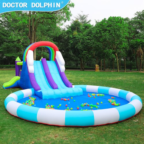 מתקן מתנפח ענק – קשת בענן עם שתי מגלשות מים