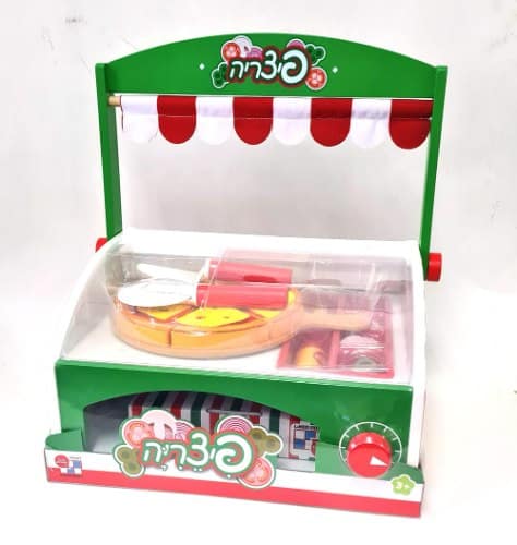 דוכן פיצה מעץ לילדים