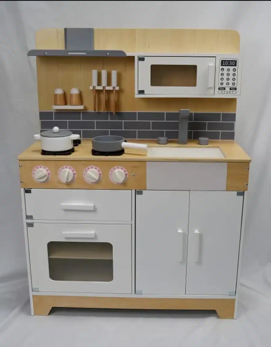 ⁦מטבח מעץ לילדים דגם ולנסיה לבן מקט Valencia2⁩ – תמונה ⁦4⁩