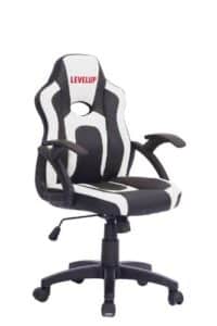 כיסא גיימינג לילדים ארגונומי עד גיל 10 עם ידיות דגם כריש בצבע שחור ולבן| מקט LEVEL UP SHARK |G512W