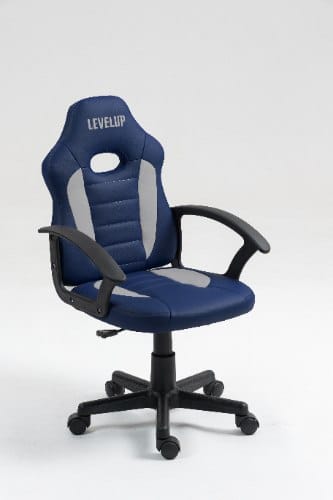 כיסא תלמיד ארגונומי לנוער עם ידיות בצבע כחול ואפור | מקט LEVEL UP | 301A-BG