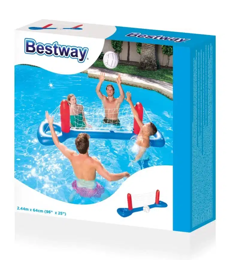 מתנפח למשחק כדורעף לבריכה + כדור+ רשת צפה|64X244 סמ | דגם 52133