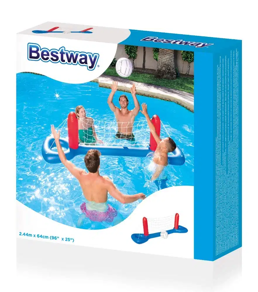 מתנפח למשחק כדורעף לבריכה + כדור+ רשת צפה|64X244 סמ | דגם 52133