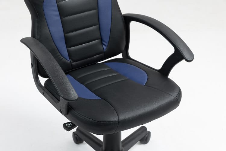 כיסא תלמיד ארגונומי לנוער עם ידיות בצבע שחור וכחול| מקט LEVEL UP| 301A-BBL