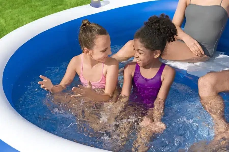 ⁦בריכה משפחתית עגולה + ספסל+ 2 מחזיקי כוסות ומשענת ראש | 2.31X2.19X79 ס"מ⁩ – תמונה ⁦7⁩