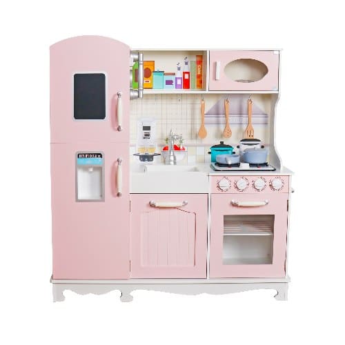 מטבח אלקטרוני אבישג מעץ לילדים ורוד| מקט W10C409E| בית העץ