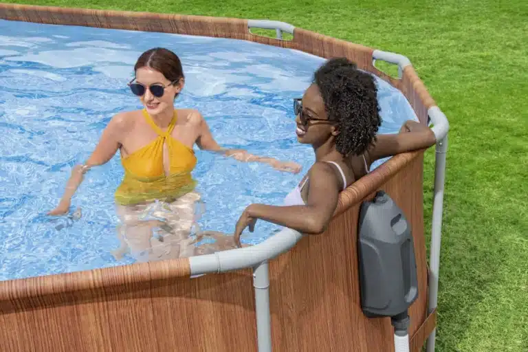 בריכה אובלית אולטרה בריקים עם מערכת עיסוי+ סולם+ משאבת פילטר 2500|366X122X610ס"מ|מקט 56719|BESTWAY|