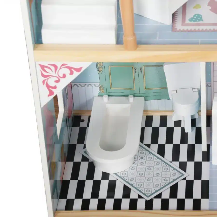 ⁦בית בובות גדול דגם יהלום תכלת גובה 121 ס"מ⁩ – תמונה ⁦6⁩