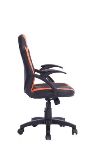 כיסא גיימינג לילדים ארגונומי עד גיל 10 עם ידיות דגם כריש בצבע שחור וכתום| מקט LEVEL UP SHARK |G5120