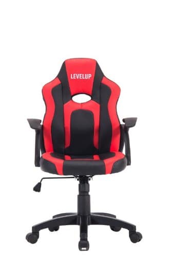 כיסא גיימינג לילדים ארגונומי עד גיל 10 עם ידיות דגם כריש בצבע שחור ואדום| מקט LEVEL UP SHARK |G512R