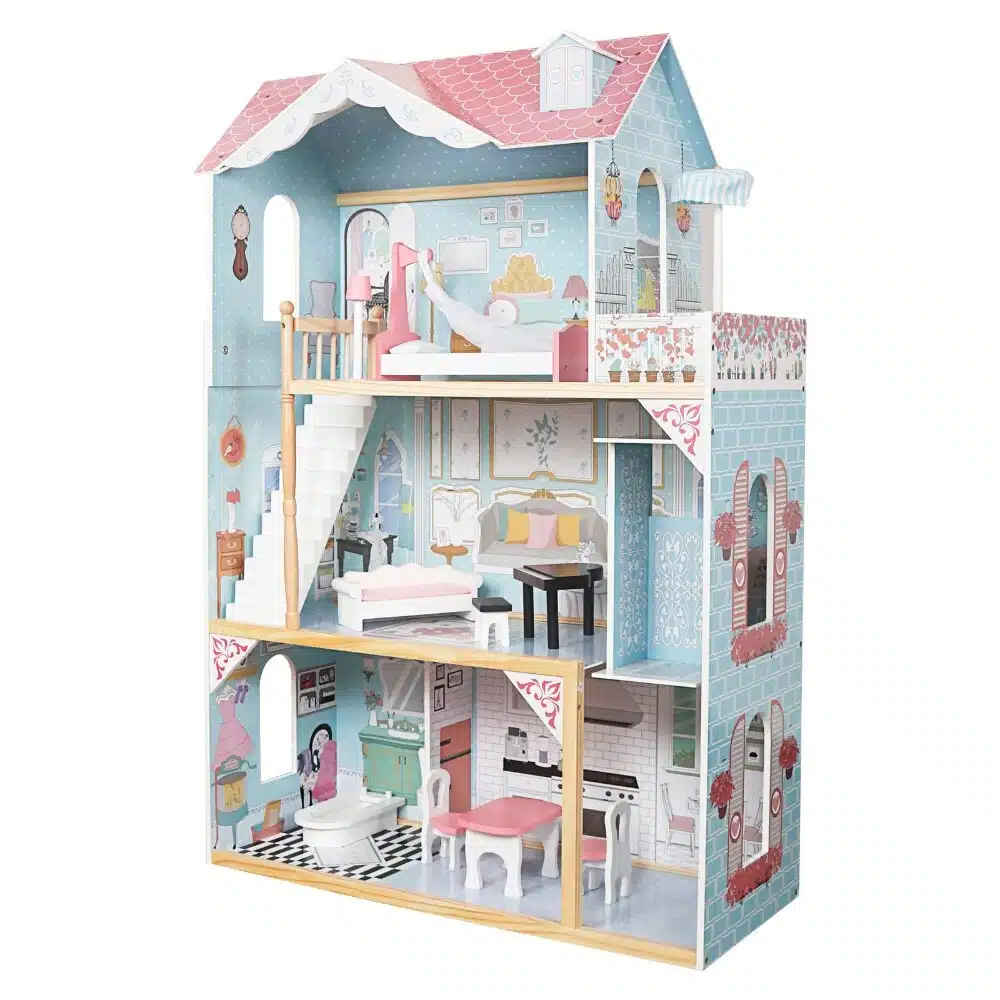 בית בובות גדול דגם יהלום תכלת גובה 121 ס"מ