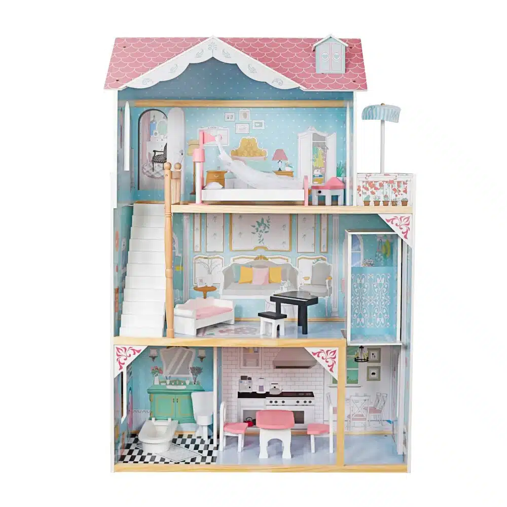 בית בובות גדול דגם יהלום תכלת גובה 121 ס"מ בית בובות גדול דגם יהלום תכלת גובה 121 ס"מ – תמונה 1