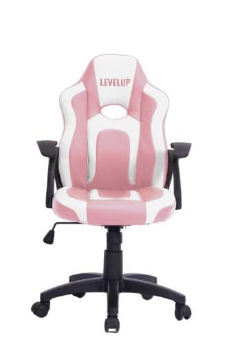 כיסא גיימינג ארגונומי עד גיל 10 עם ידיות דגם כריש בצבע לבן וורוד| מקט LEVEL UP SHARK |G512P FXR