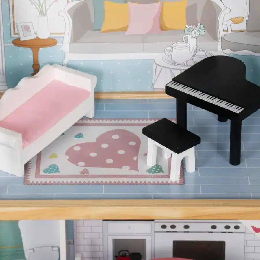 ⁦בית בובות גדול דגם יהלום תכלת גובה 121 ס"מ⁩ – תמונה ⁦4⁩