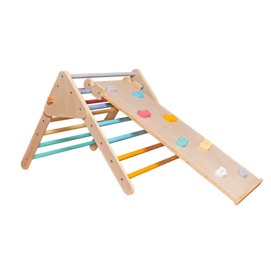 משולש פיקלר גדול מעץ לילידים לשיפור תנועה ואיזון | מקט W01F021
