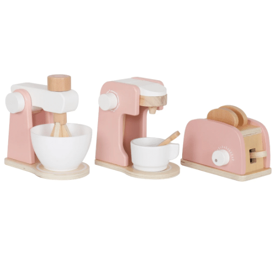 מארז כלי מטבח ורוד מעץ לילדים | מקט W10D861 | בית העץ