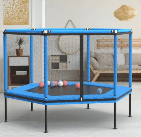 טרמפולינת קפיצים לילדים בצורת משושה | 160 ס"מ  | מקט TRM160B