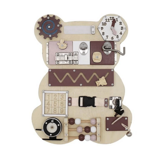 ביזי בורד בצורת דובי מעץ לילדים | מקט W12D369