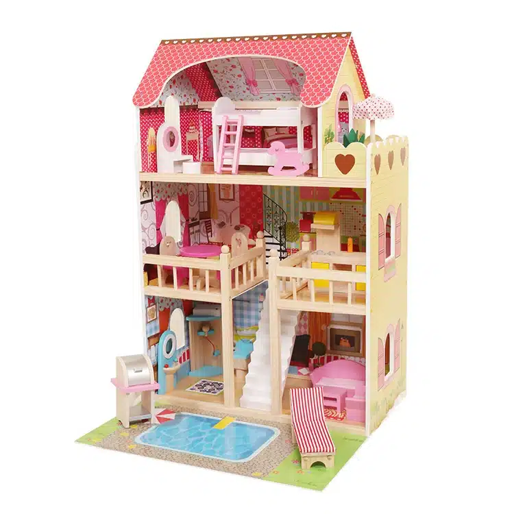 בית בובות לילדים מעץ דגם רונית | W06A333E בית בובות לילדים מעץ דגם רונית | W06A333E – תמונה 1