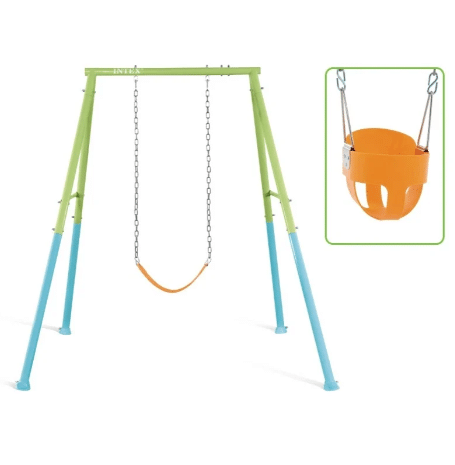 נדנדה לחצר לילד יחיד עם מושב גמיש לילד ולתינוק להחלפה | 2.35X2X1.70 מטר| מקט 44113 INTEX