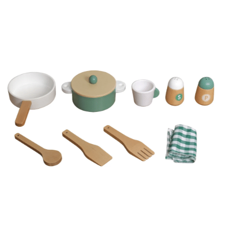 מטבח אלון מעץ לילדים בצבע ירוק W10C790B